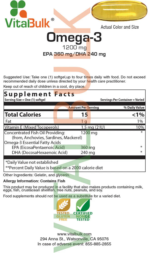Omega-3 1200 mg Softgel - 100 Capsules