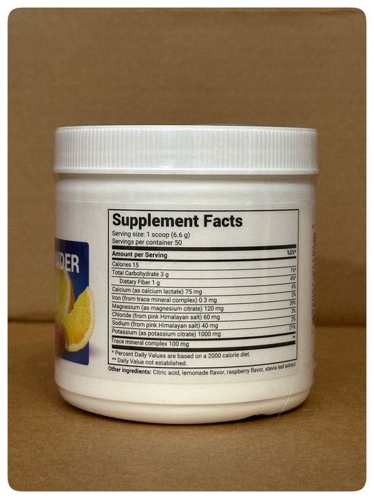 Dr. Berg Electrolyte Powder - Raspberry & Lemon. 330g