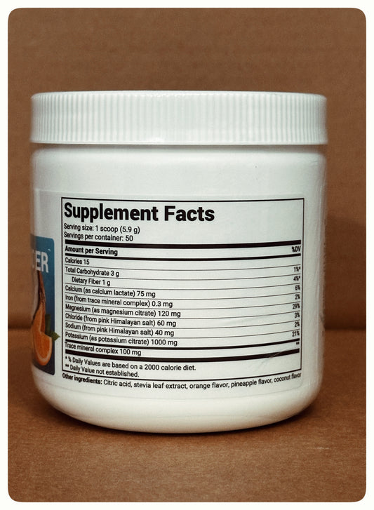 Dr. Berg Electrolyte Powder - Tropical Coconut, Pineapple & Orange. 295gm