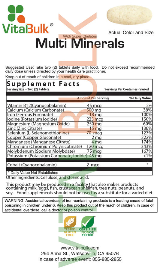 Multi Mineral Tablet - 100 Tablets