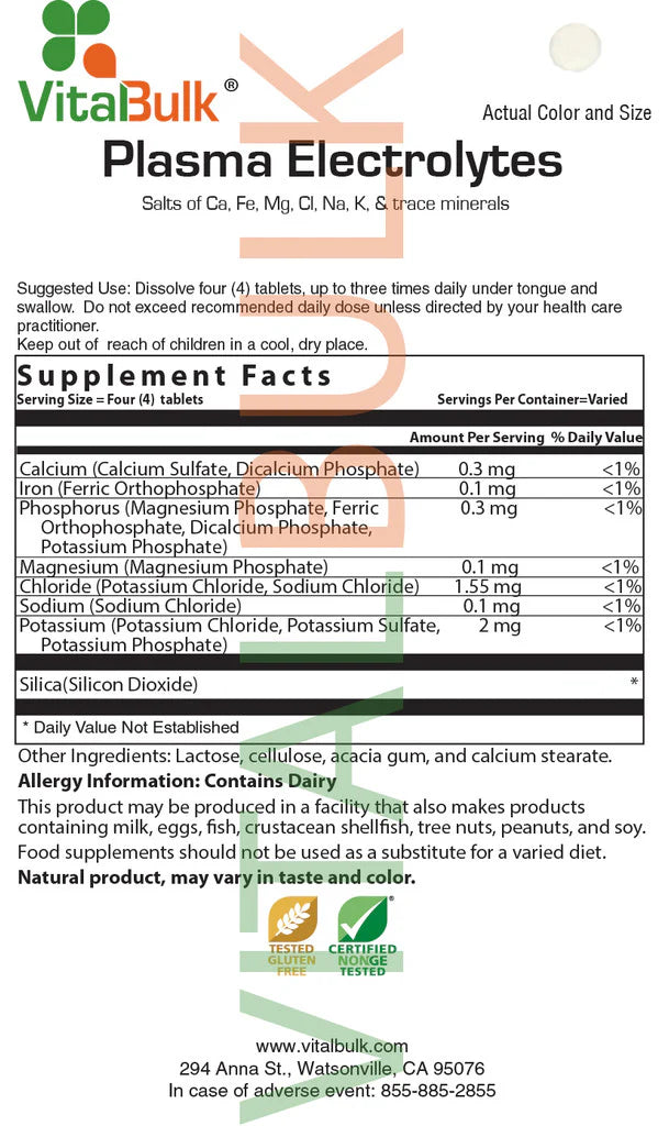 Plasma Electrolytes - 113 gm (4oz) Bag