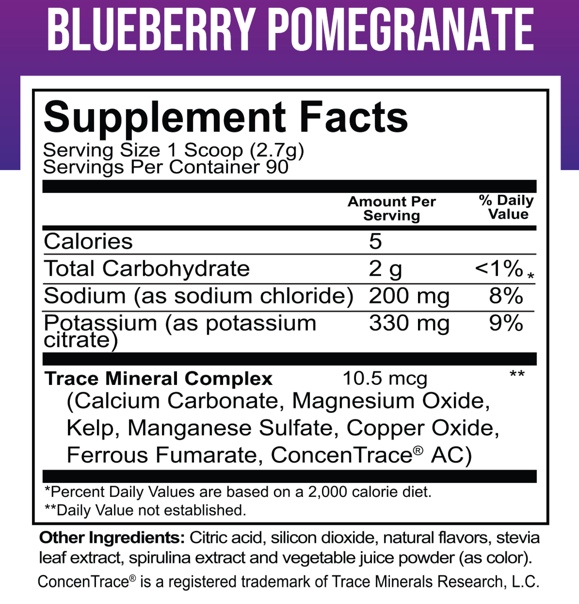 Dr. Price Electrolyte Mix - Blueberry/Pomegranate Tub. 90 Servings