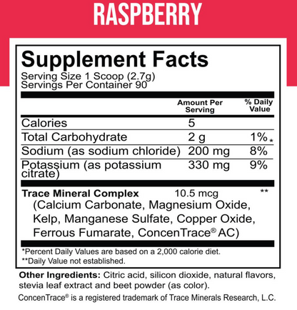 Dr. Price Electrolyte Mix - Raspberry Tub. 90 Servings