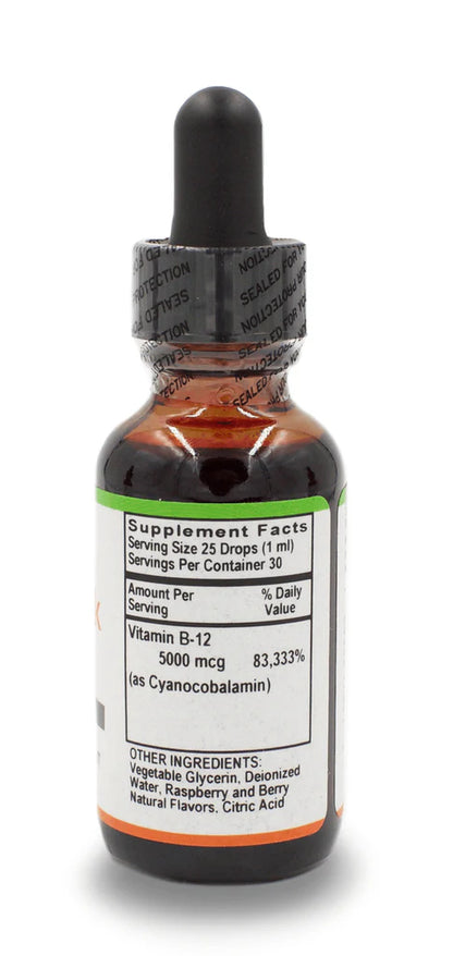 B-12 Drops 5,000 mcg Raspberry Flavour - 30ml. Bottle