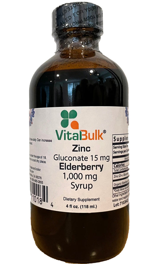Zinc Gluconate 15 mg with Elderberry 1000 mg Syrup